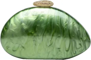 Shell Shape Purse for Women Premium Acrylic Clutch Purse Chic Marble Evening Bag for Wedding Prom Fancy Seashell Bags