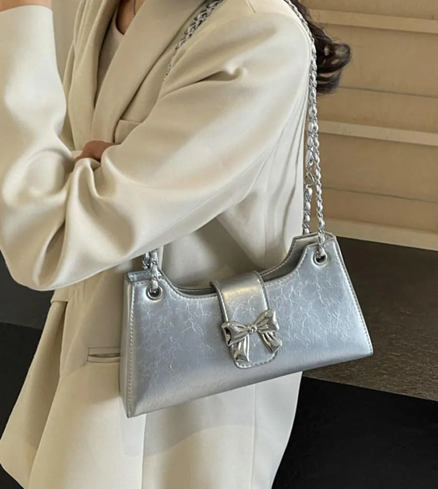 Shoulder Bag for Women Trendy Cute Bow Tote Bags Purse Y2k Hobo Crossbody Bags Casual
