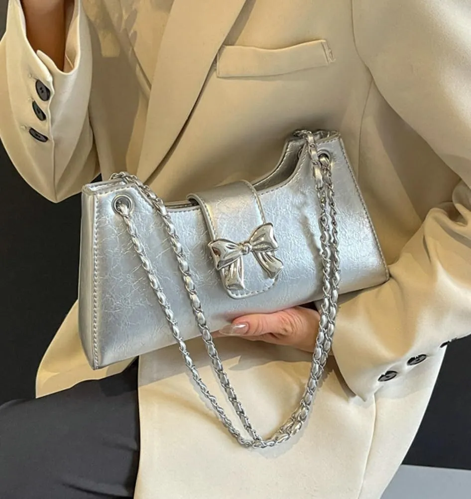 Shoulder Bag for Women Trendy Cute Bow Tote Bags Purse Y2k Hobo Crossbody Bags Casual