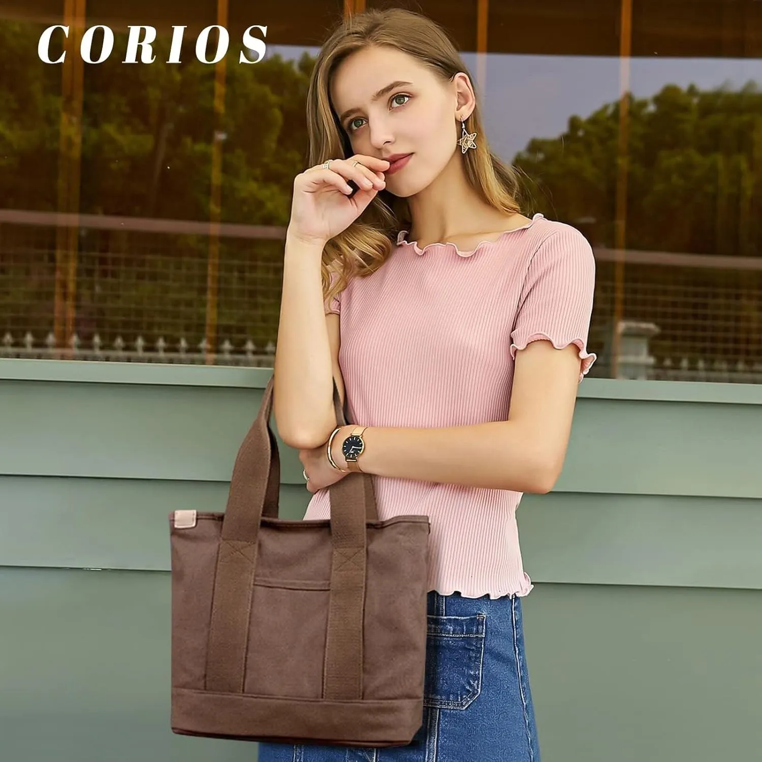 Shoulder Casual Top Handle Large Capacity Chic Hobo for Work Shopping Travel Dail Women Handbag Canvas Tote