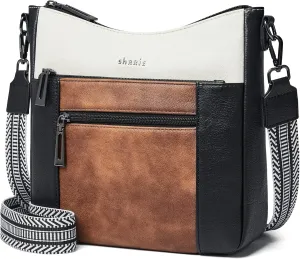 Shrrie Crossbody Bags for Women Trendy Vegan Leather Purses Hobo Handbags Shoulder Bag with Detachable Strap for Traveling