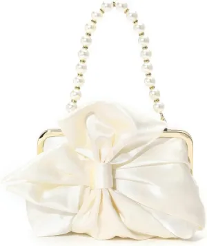 Silk Bow Clutch Purses for Women Cute Pearl Evening Handbag Chic Trendy Evening Clutch Bag for Party Prom Wedding 2025