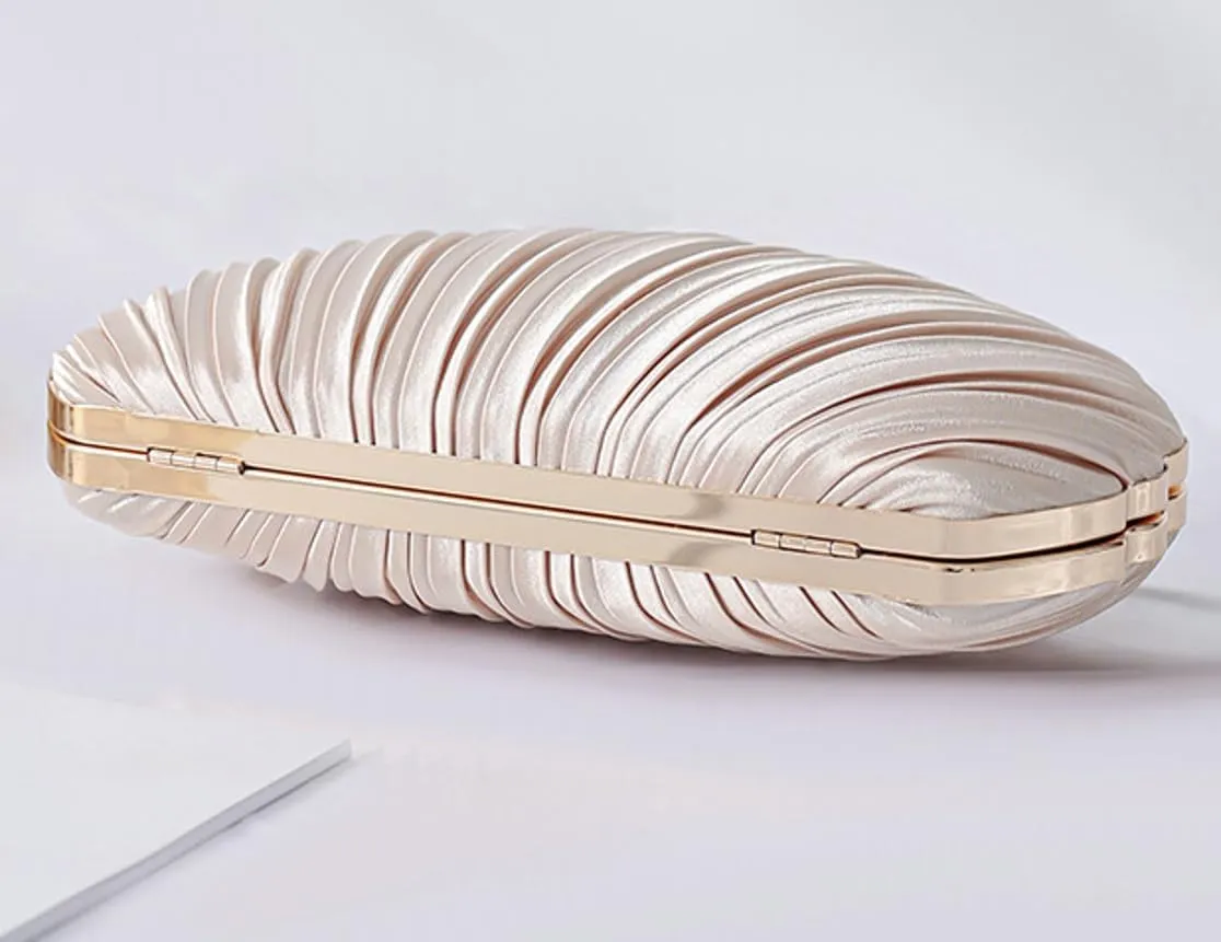Silk Evening Clutch Purses Women Chic Shell-shaped Evening Handbag Evening Clutch Bag with Chain for Prom Wedding 2025