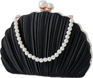 Silk Evening Clutch Purses Women Chic Shell-shaped Evening Handbag Evening Clutch Bag with Chain for Prom Wedding 2025