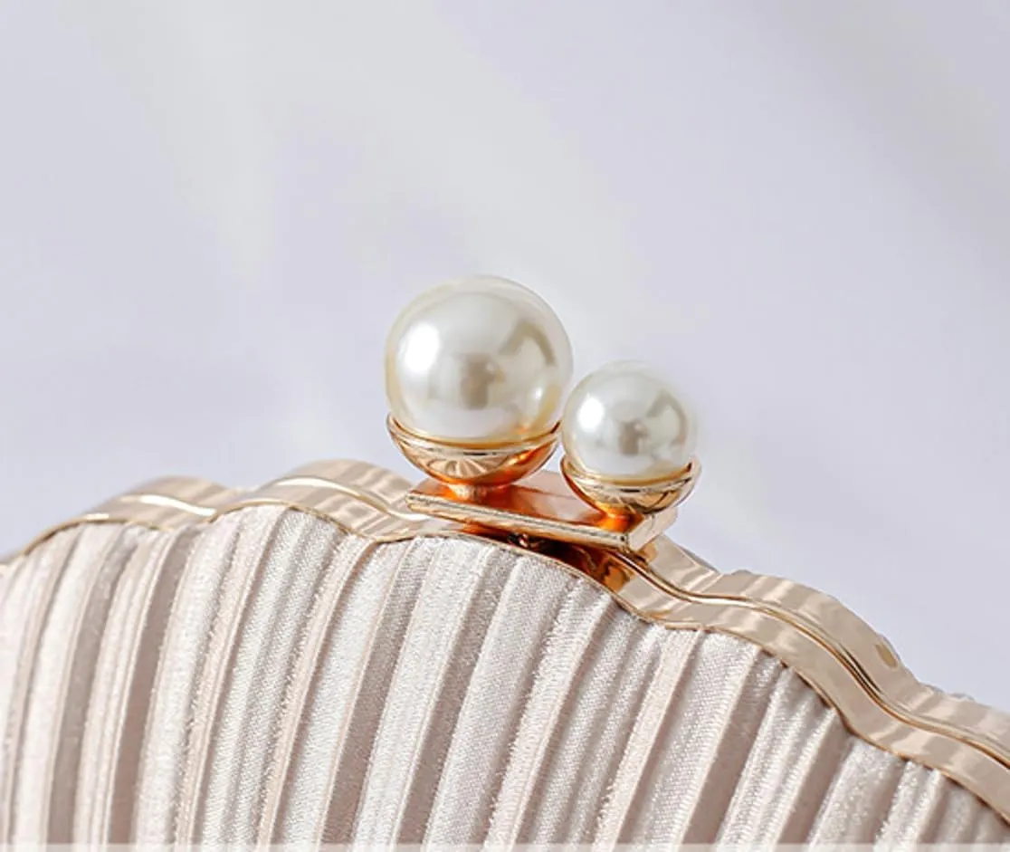 Silk Evening Clutch Purses Women Chic Shell-shaped Evening Handbag Evening Clutch Bag with Chain for Prom Wedding 2025