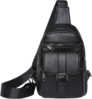 Sling Bag Crossbody Women Men Men And Women Chest Bag Sling Bag Small Crossbody PU Leather Satchel Daypack