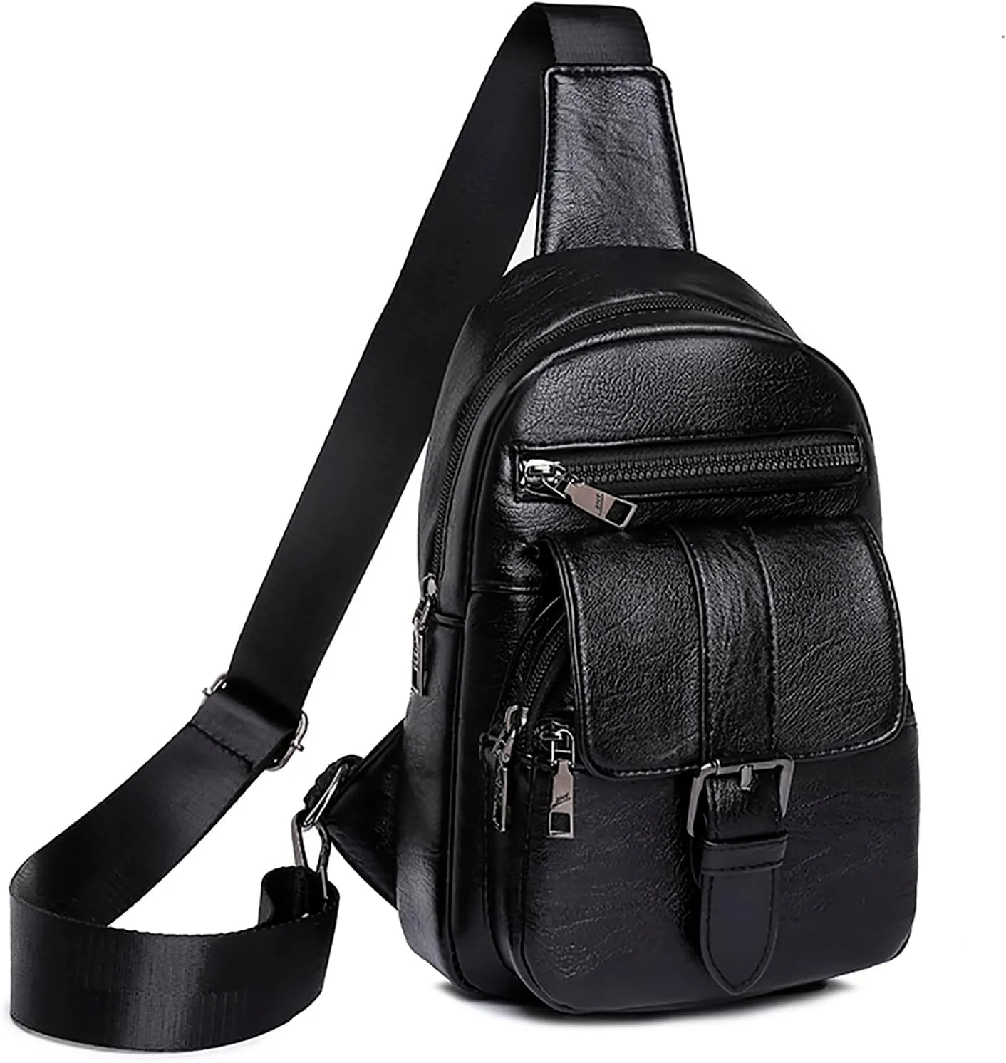 Sling Bag Crossbody Women Men Men And Women Chest Bag Sling Bag Small Crossbody PU Leather Satchel Daypack