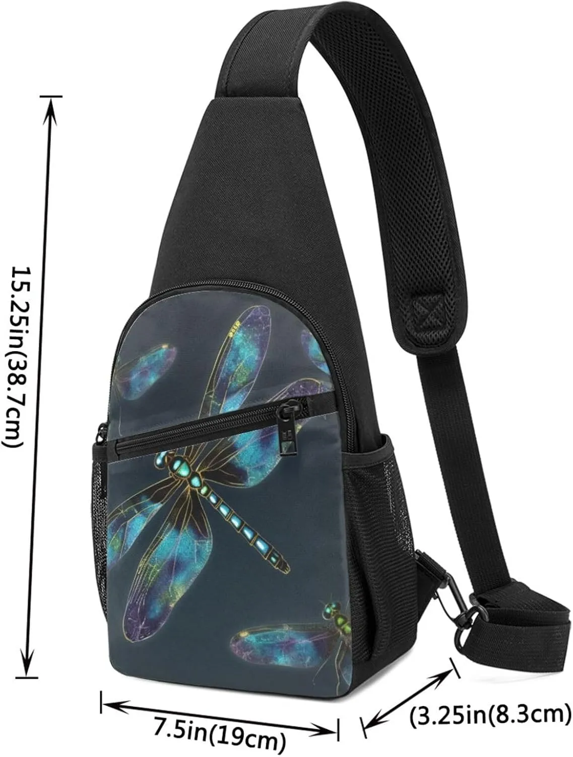 Sling bag for Women Men Trendy Sling Bakpack Casual Chest Bag Dragonfly Fanny Pack for Travel Hiking