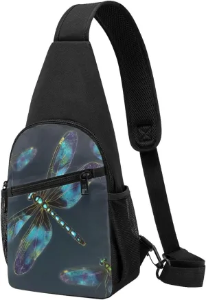 Sling bag for Women Men Trendy Sling Bakpack Casual Chest Bag Dragonfly Fanny Pack for Travel Hiking