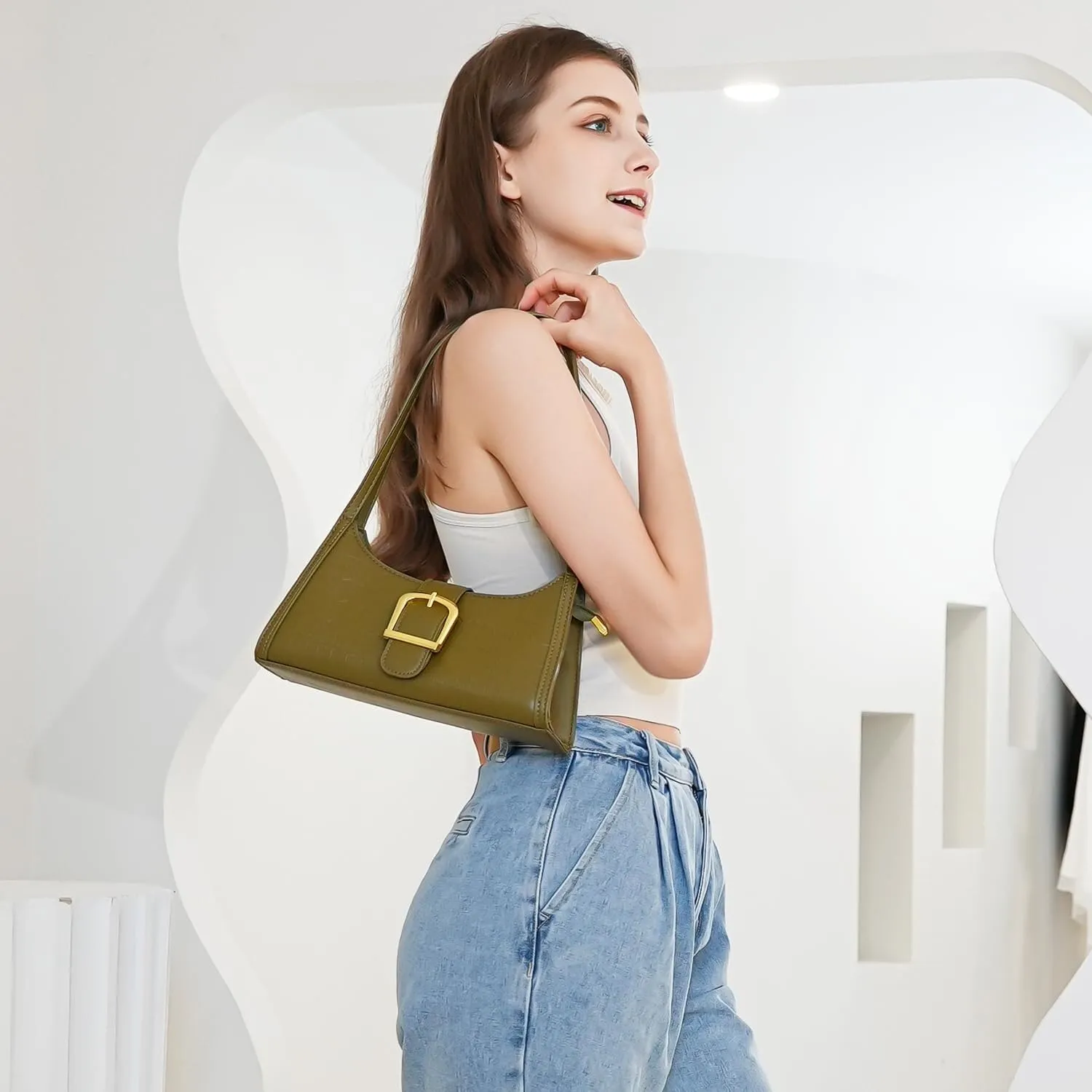 Small Shoulder Bags for Women Chic Purse Premium Leather Hobo Handbag Stylish