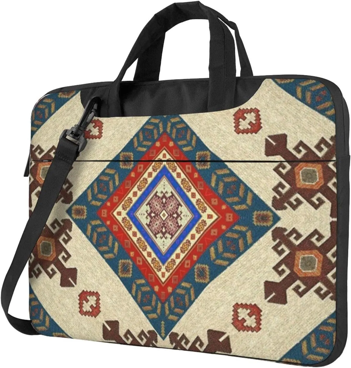 Southwest Chevron Modern 13-15.6 Inch Laptop Bag For Man And Women, Computer Messenger Bag, Trendy Shoulder Strap Design