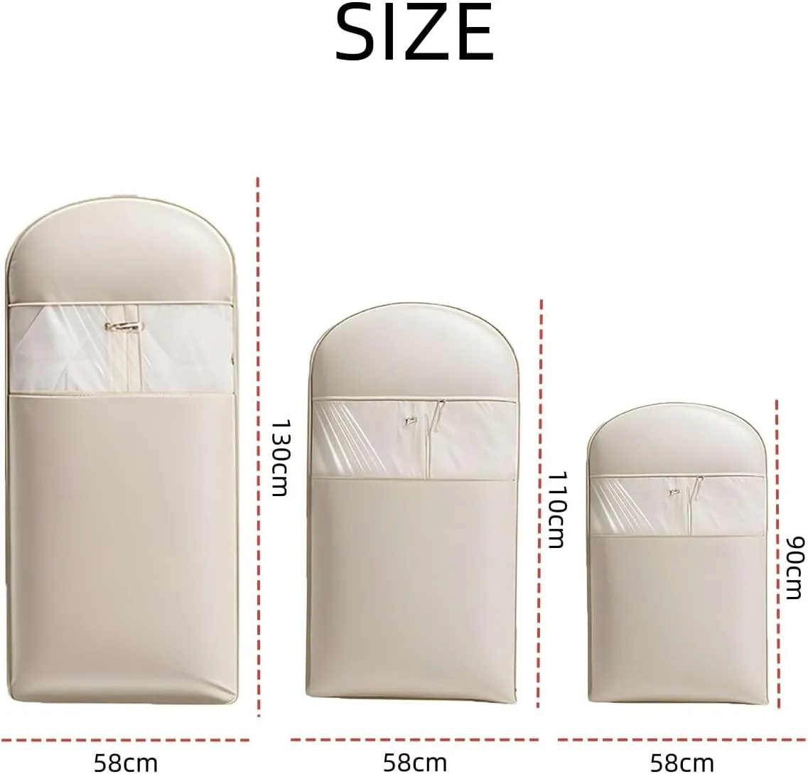 Space Saving Hanging Garment Bag with Self Compression Zipper, Space Saving Garment Bags, 3 sizes for Closet Storage (Light red,XL)