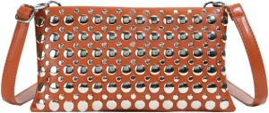 Studded Crossbody Bags for Women Pu Leather Clutch Purses for Women Retro 90s Handbags Chic Evening Bag Envelope Clutch 2025