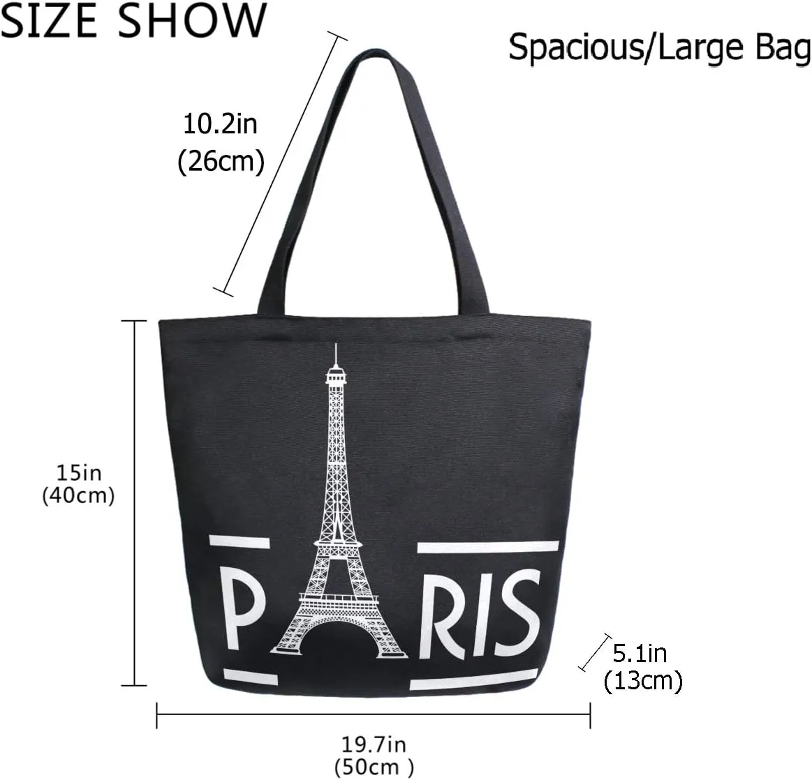 Stylish Funny Pattern Extra Large Shoulder Tote Bag for Beach Travel Weekender Gym Grocery Shopping