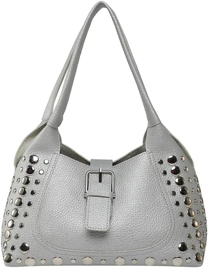 Stylish Hobo Bags for Women Studded Rivet Tote Bags for Women Underarm Shoulder Bag Bucket Handbag Trendy Purse Travel Work