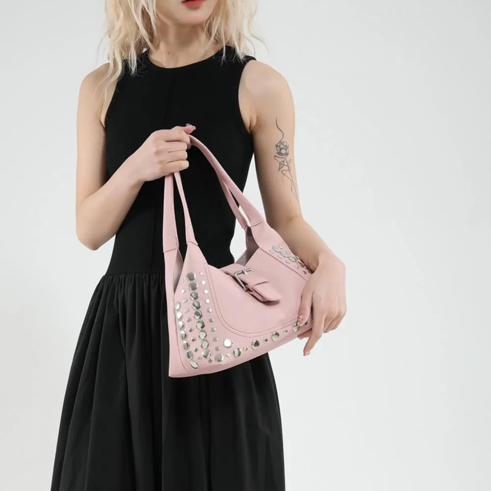 Stylish Hobo Bags for Women Studded Rivet Tote Bags for Women Underarm Shoulder Bag Bucket Handbag Trendy Purse Travel Work