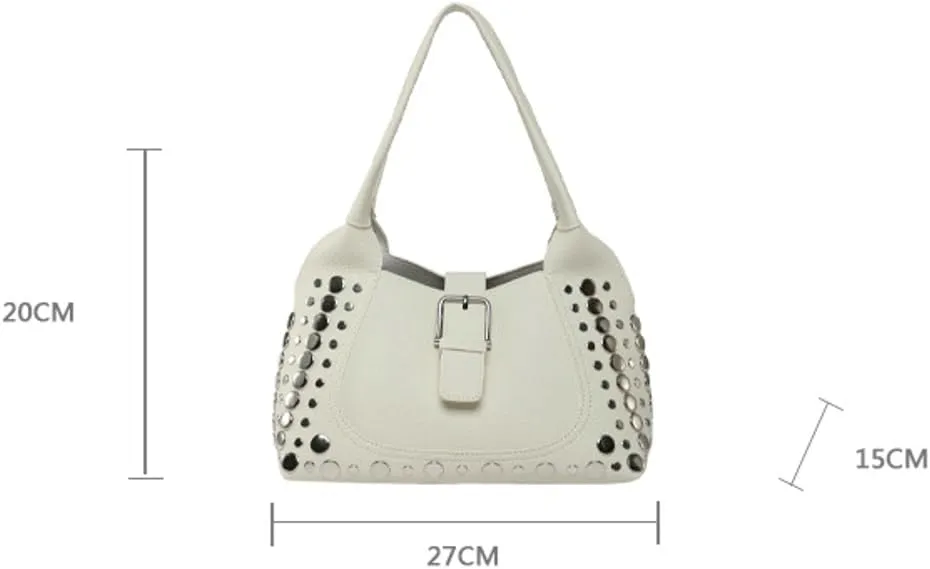 Stylish Hobo Bags for Women Studded Rivet Tote Bags for Women Underarm Shoulder Bag Bucket Handbag Trendy Purse Travel Work