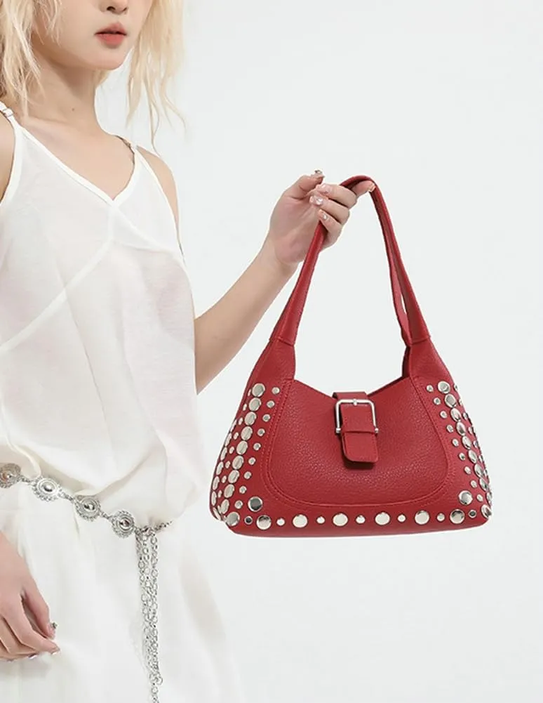 Stylish Hobo Bags for Women Studded Rivet Tote Bags for Women Underarm Shoulder Bag Bucket Handbag Trendy Purse Travel Work