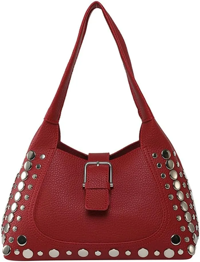 Stylish Hobo Bags for Women Studded Rivet Tote Bags for Women Underarm Shoulder Bag Bucket Handbag Trendy Purse Travel Work