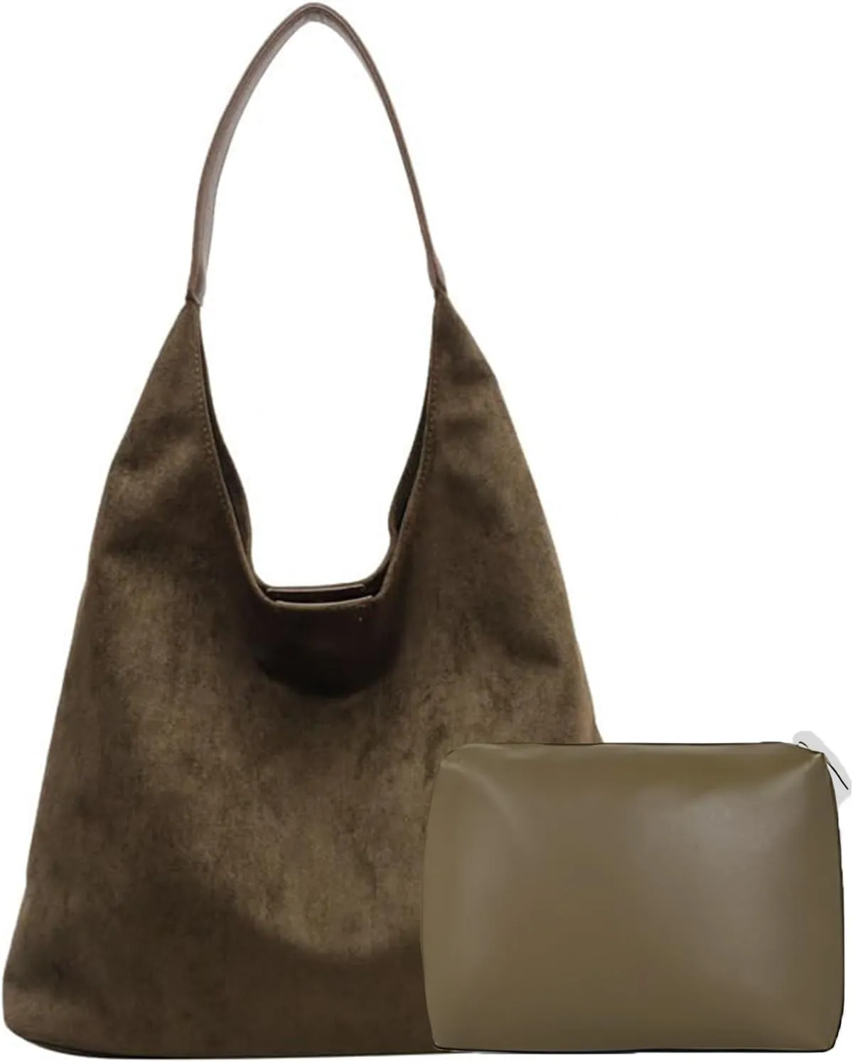 Suede Bags for Women Trendy Brown Suede Purses Hobo Handbag Leather Crossbody Bags for Shopping Party