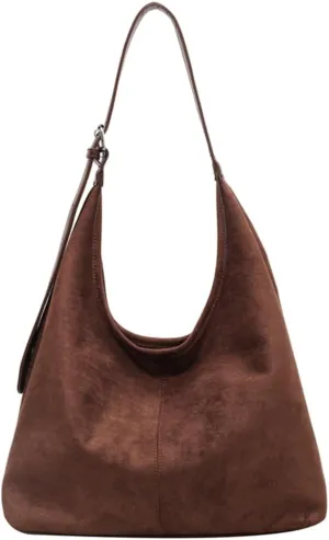 Suede Hobo Bags for Women Slouchy Bag Suede Purse Suede Tote Bag Large Capacity Chic Hobo Bag for Travel Work