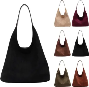 Suede Tote Bag,Suede Shoulder Bag,Leather Bags Brown for Women,Suede Purse,Stylish Large Capacity Work handbag