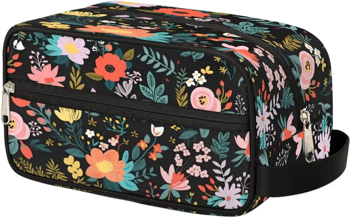 Toiletry Bag for Boys Man Art Painting Flower Field,Travel Toiletry Bag for Woman Comestic Makeup Bag,Waterproof Shaving Bag for Toiletries Accessories Travel Essentials