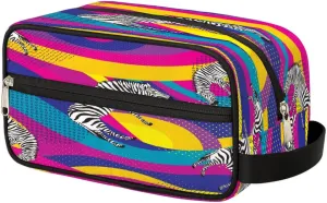 Toiletry Bag for Boys Man Colorful African Animal Zebra,Travel Toiletry Bag for Woman Comestic Makeup Bag,Waterproof Shaving Bag for Toiletries Accessories Travel Essentials