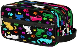 Toiletry Bag for Boys Man Colorful Cute Cat Paw Print,Travel Toiletry Bag for Woman Comestic Makeup Bag,Waterproof Shaving Bag for Toiletries Accessories Travel Essentials