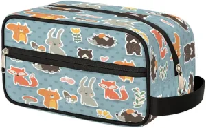 Toiletry Bag for Boys Man Cute Animal Bunny Fox,Travel Toiletry Bag for Woman Comestic Makeup Bag,Waterproof Shaving Bag for Toiletries Accessories Travel Essentials