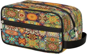 Toiletry Bag for Boys Man Ethnic Indian Mandala Paisley,Travel Toiletry Bag for Woman Comestic Makeup Bag,Waterproof Shaving Bag for Toiletries Accessories Travel Essentials