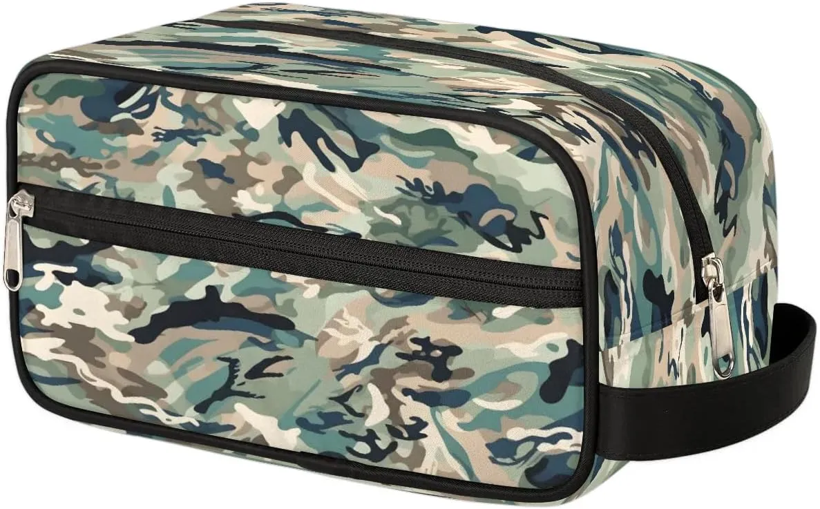 Toiletry Bag for Boys Man Forest Military Camouflage,Travel Toiletry Bag for Woman Comestic Makeup Bag,Waterproof Shaving Bag for Toiletries Accessories Travel Essentials