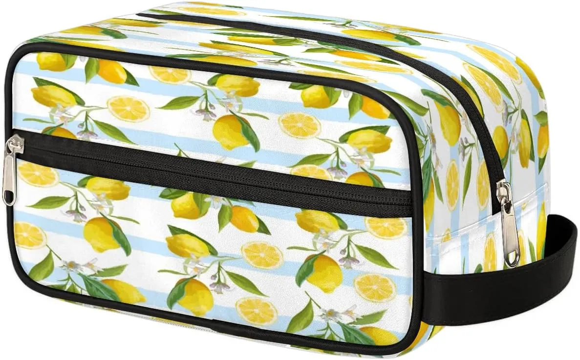 Toiletry Bag for Boys Man Lemon Fruit Pattern,Travel Toiletry Bag for Woman Comestic Makeup Bag,Waterproof Shaving Bag for Toiletries Accessories Travel Essentials