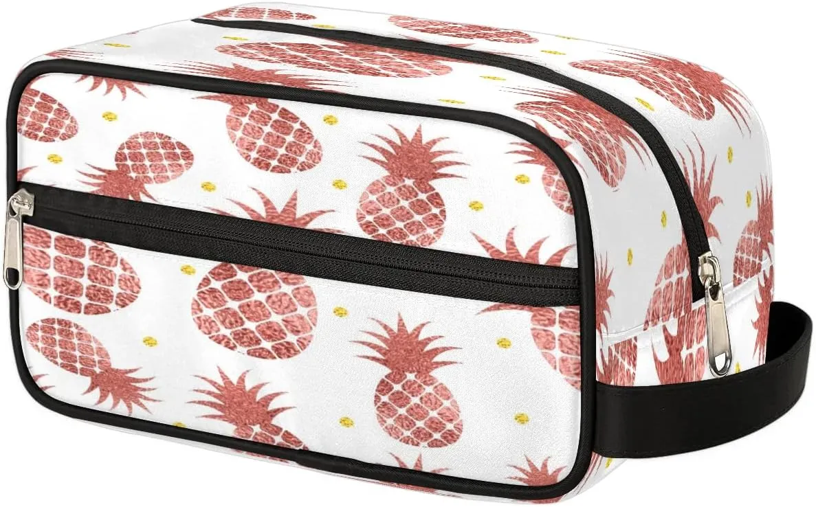 Toiletry Bag for Boys Man Pastel Pineapple Fruit,Travel Toiletry Bag for Woman Comestic Makeup Bag,Waterproof Shaving Bag for Toiletries Accessories Travel Essentials