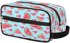 Toiletry Bag for Boys Man Pink Watermelon Heart,Travel Toiletry Bag for Woman Comestic Makeup Bag,Waterproof Shaving Bag for Toiletries Accessories Travel Essentials