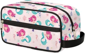 Toiletry Bag for Girl Woman,Mermaid Travel Toiletry Bag for man Comestic Makeup Bag,Waterproof Shaving Bag for Toiletries Accessories Travel Essentials,Pink