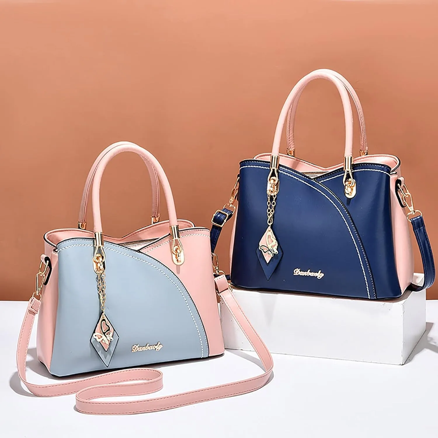 Tote Bag For Women Color Block Women Hobo Handbags Large Capacity Plaid Middle Shoulder Messenger Bag For Daily Work A