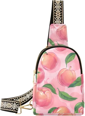 trendy Cute Cartoon Peach Peach womens fanny pack lightweight leather crossbody fanny packs for hiking