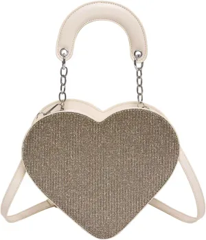 Trendy Heart Crossbody Bags Purses for Women,Cute Vegan Shoulder Bag,Evening Bags Satchel Handbags