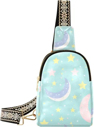 trendy Moon crossbody bags leather crossbody fanny packs for for day pack