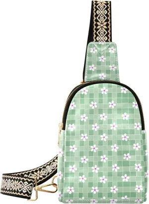 trendy Plaid cross body bag leather large fanny pack crossbody for day pack