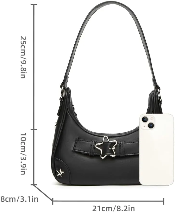 Trendy Purses for Women 2024 Black Purse Women's Shoulder Handbags Trendy Underarm Bag Leather Hobo Bags for Women