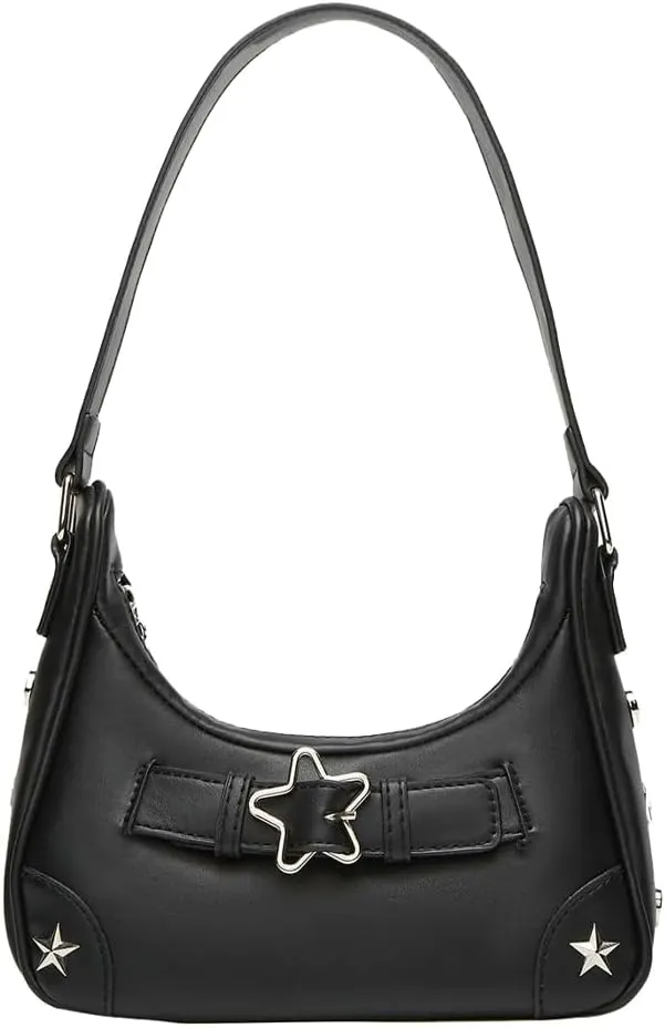 Trendy Purses for Women 2024 Black Purse Women's Shoulder Handbags Trendy Underarm Bag Leather Hobo Bags for Women