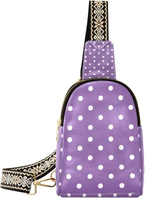 Trendy White Irregular Dots small fanny packs leather crossbody bags fanny pack for travel
