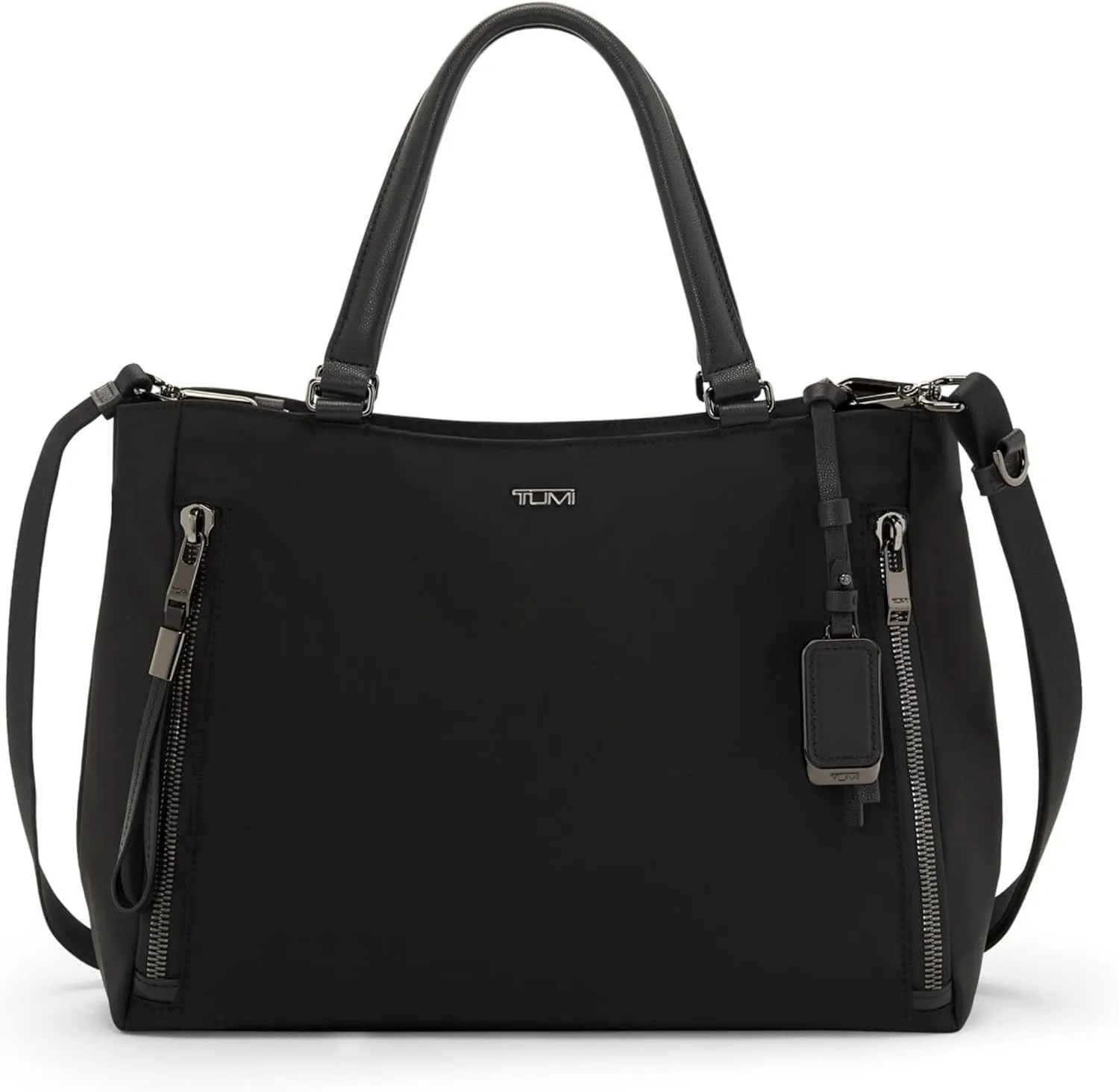 TUMI - Voyageur Valetta Tote - Women's Modern Carryall Bag, Lightweight and Roomy, Functional Purse for Everyday Use, Business and Travel, Removable Crossbody Strap - Medium, Black & Gunmetal Hardware