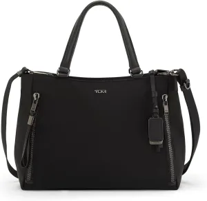TUMI - Voyageur Valetta Tote - Women's Modern Carryall Bag, Lightweight and Roomy, Functional Purse for Everyday Use, Business and Travel, Removable Crossbody Strap - Medium, Black & Gunmetal Hardware