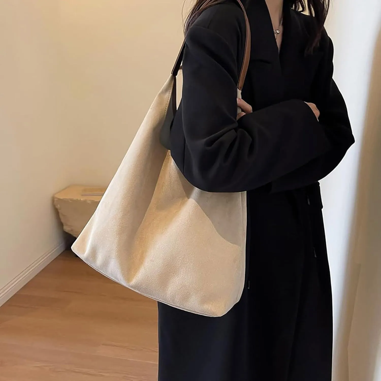 Unisex Hobo Nylon Crescent Crossbody Bag for Women Sling Shoulder Hobo Purse for Travel with Front Zipper Pocket