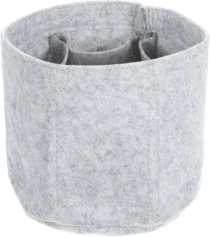 uxcell Purse Organizer Insert, Portable Felt Organizer Bags Round Multiple Compartments Purse Liner for Bucket Bag, Domed Satchel, Tote Bag, Handbag Shaper (8" x 4" x 5.5", Light Grey)