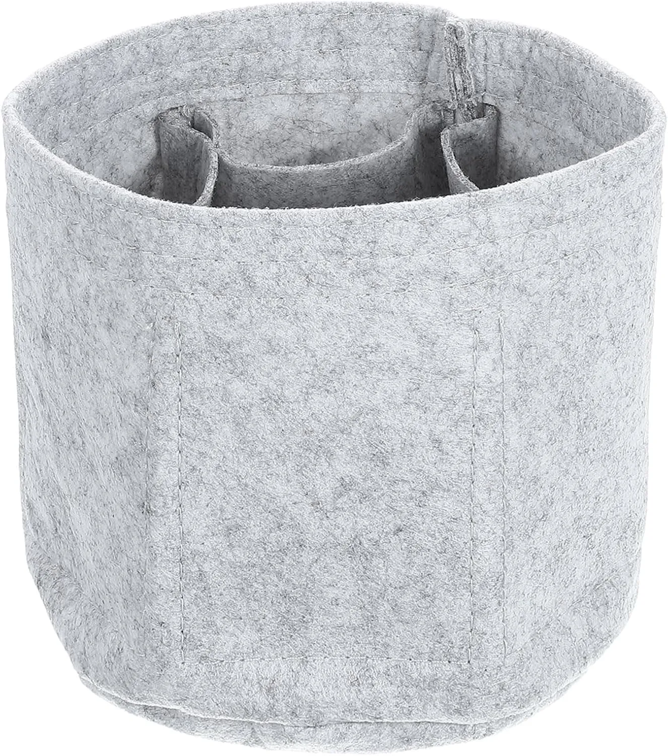 uxcell Purse Organizer Insert, Portable Felt Organizer Bags Round Multiple Compartments Purse Liner for Bucket Bag, Domed Satchel, Tote Bag, Handbag Shaper (8" x 4" x 5.5", Light Grey)