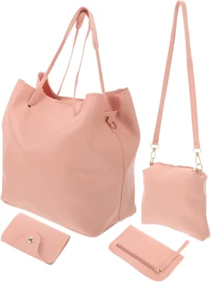 VANZACK 4Pcs Vintage Women Handbag Set Fashion Tote Bags with Wallet Capacity Shoulder Bag and Clutch for Everyday Use and Stylish Outings